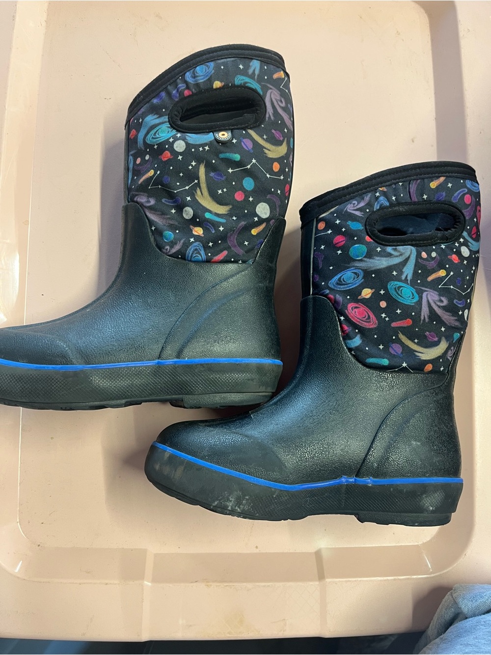 Bogs Youth Kids Classic II Frontier Waterproof Boots Black Size 13 Space Design